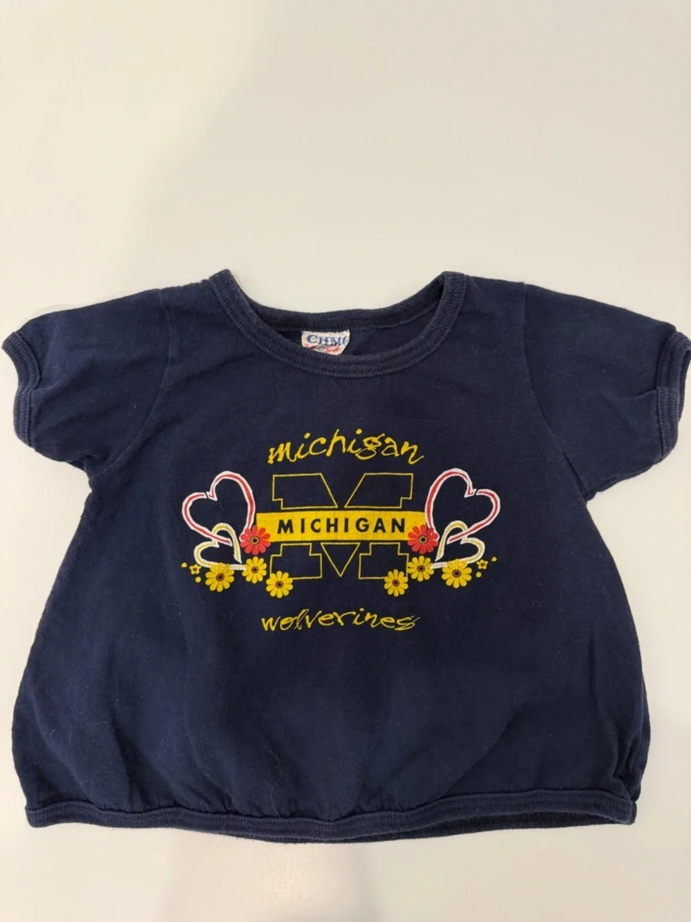 VINTAGE UNIVERSITY OF MICHIGAN Baby Girl Short Sleeve Top